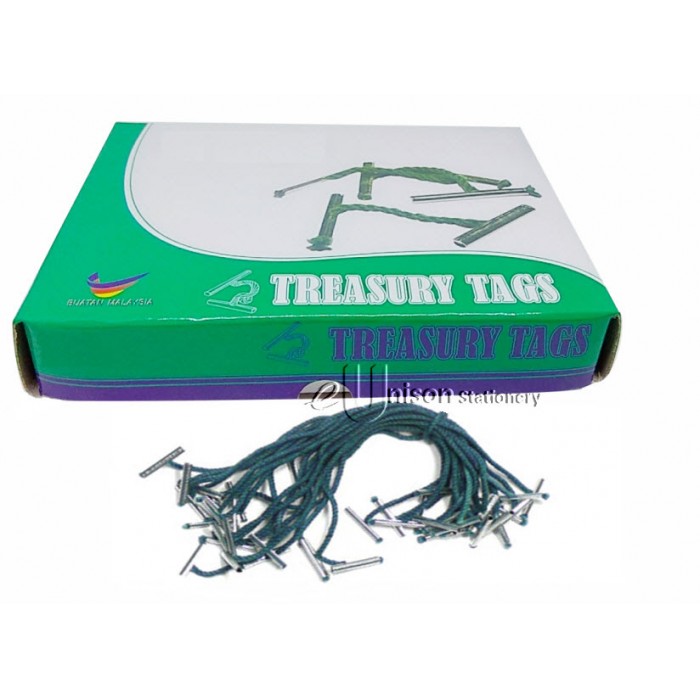 TREASURY TAGS METAL ENDED GREEN STRING ARCHIVE TAGS Various Sizes