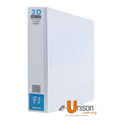 PVC 3D Ring File 50mm A4 White