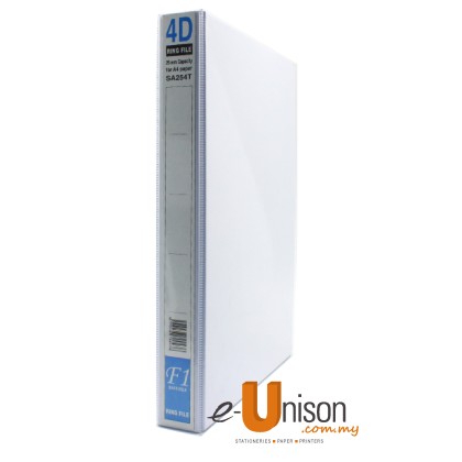 PVC 4D Ring File 25mm A4 White