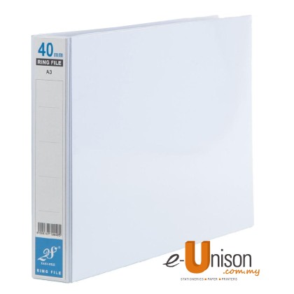 PVC 2D Ring File 40mm A3 White